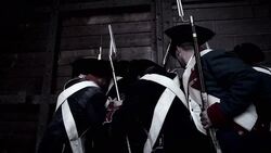French soldiers charge the Bastille. Stock Footage