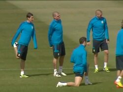 Real Madrid have last training session Stock Footage