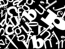 The falling letters bw Stock Footage