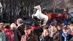 Londoners and Parisians hail in the Chinese Year of the Horse News Clip