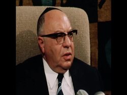 UPITN 2 11 79 ISRAELI INTERIOR MINISTER BURG SPEAKING AT PRESS CONFERENCE IN TEL AVIV News Clip