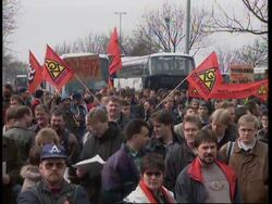 GERMANY: FRANKFURT: PROTESTS AGAINST STEEL COMPANY MERGER News Clip