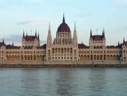 River Danube and Parliament building Budapest Stock Footage