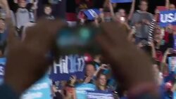 Hillary Clinton and LeBron James on stage News Clip