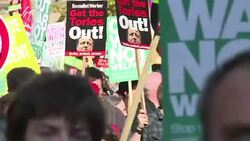 CLEAN : Tens of thousands protest against UK government News Clip