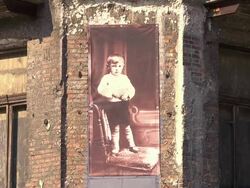 CU photo little boy Stock Footage