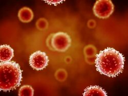 T cells or virus animation in red Stock Footage