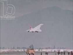 Supersonic Preview part 3 - shots of British Airways and Air France Concorde aircrafts taking off at various airports. Stock Footage