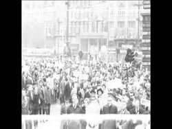 SYND 27 10 68 PROTEST MARCH IN ANTWERP News Clip