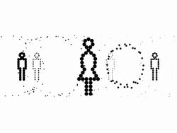 WOMAN - with twelfth men, pure black dots (LOOP) Stock Footage