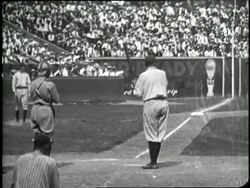 Babe Ruth, now a Yankee, hits a home run in New York's Polo Stadium News Clip