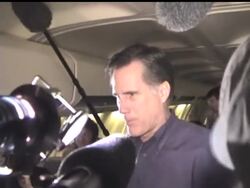 Mitt Romney jokes with reporters as he nears the end of a 37-hour, coast-to-coast campaign tour in West Virginia where he'll address voters before heading to Massachusetts to cast his Super Tuesday vote Instructional Video