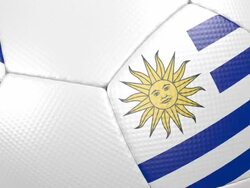 soccer ball Uruguay Stock Footage