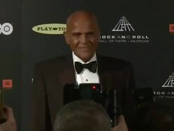 Harry Belafonte at 28th Annual Rock and Roll Hall Of Fame Induction Ceremony - Press Room 4/18/2013 in Los Angeles, CA.(Footage by WireImage Video/Getty Images Entertainment Video) Stock Footage