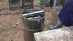 Beekeeper getting honey from the bee box Stock Footage