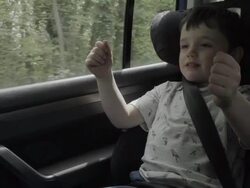 Little Boy Pretending To Drive A Car Stock Footage