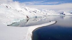 Aerial Views of Glaciers on Livingston Island, Antarctica Stock Footage