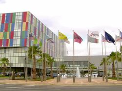 MS View of hotel / Luanda, Angola Stock Footage
