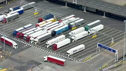 Aerial views of the Port of Dover News Clip