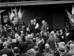 The Prime Minister Opens Passenger Landing Stage at Tilbury. News Clip