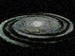 Closing up a revolving spiral galaxy Stock Footage