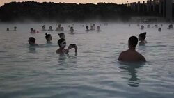 People Swimming in the Blue Lagoon, Iceland News Clip