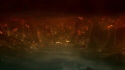 Fire and smoke choke forests in a computer generated animation. Stock Footage