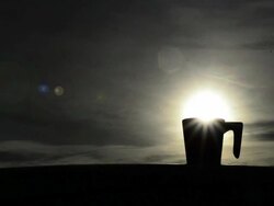Coffee cup Silhouette with cloud time lapse Stock Footage