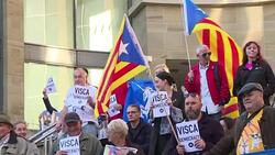 CLEAN : Pro independence Scots: Solidarity with protesters in Barcelona News Clip
