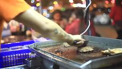 Meat on Barbecue Grill Stock Footage