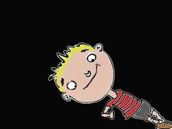 Two full screen fun transitions featuring a cartoon little boy Stock Footage