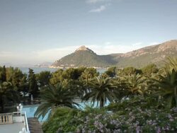 WS, HA, Formentor Bay and hills in background, Majorca, Spain Stock Footage