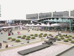 Schiphol Airport Terminal building outdoors Stock Footage