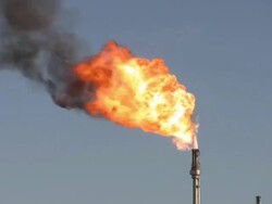 oil refinery flame Stock Footage