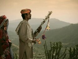 Real people from rural India: Folk singers of Rajasthan Stock Footage