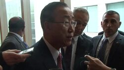 CLEAN: Ban meets China's Hu seeking tougher action on Syria News Clip