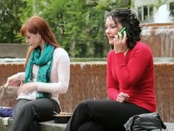 MS Two women at lunch break while phone call disrupts conversation / Portland, Oregon, USA Stock Footage