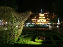 Yerevan, Cascade, night scene of the statues and gardens Stock Footage