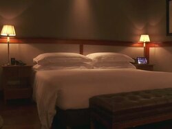MS TU Shot of Luxury bedroom / Madrid, Andalusia, Spain Stock Footage