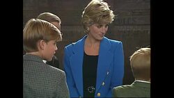 Princess Diana, Prince Charles and Prince Harry with Prince William as he starts at Eton school News Clip
