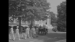 Adm. Forrest Sherman's coffin arrives via caisson at Arlington National Amphitheater for funeral serviced News Clip