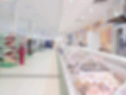 Supermarket 3d discount sign Stock Footage