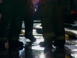 Firemen Feet Silhouette 03 Stock Footage