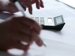 Desk calculating Numbers Stock Footage