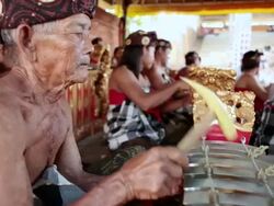 MS Shot of men playing slenthem AUDIO / Bali, Indonesia Stock Footage