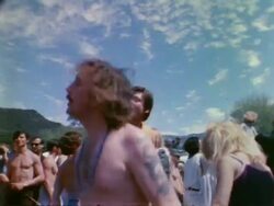 Hippies dancing at Tapia Park love-in Stock Footage