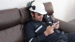 Business man play mobile Stock Footage