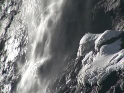 CU Staubbach waterfall at bernese alps / Lauterbrunnen, Bernese Oberland, Switzerlan Stock Footage