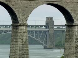 Menai Straits And Bridges Stock Footage