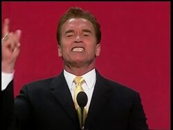 Best of Schwarzenegger and Laura Bush speeches; Bush nomination News Clip
